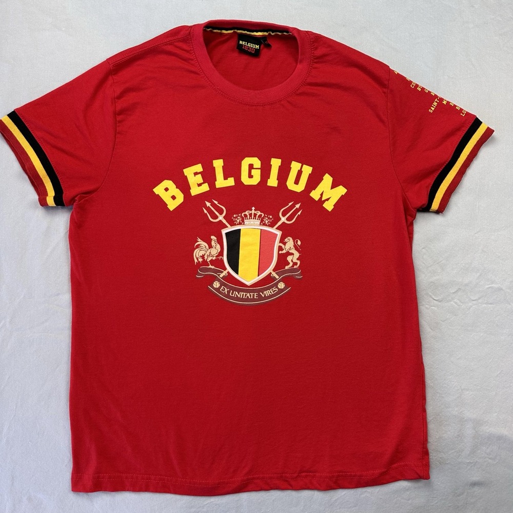 Belgium Shirt Mens‎ Medium Red Soccer Football 20 Graphic Crest Number 20